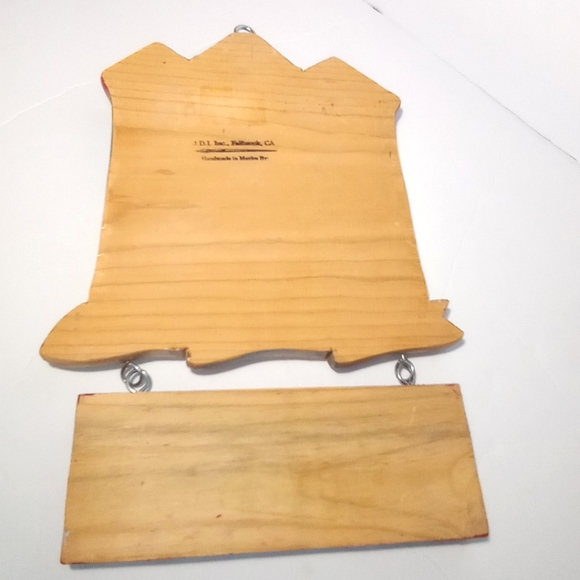 1997 JDI Christmas Handmade Multicolor Painted Wood Plank Decor Wall 13"L x 8W - Picture 5 of 7